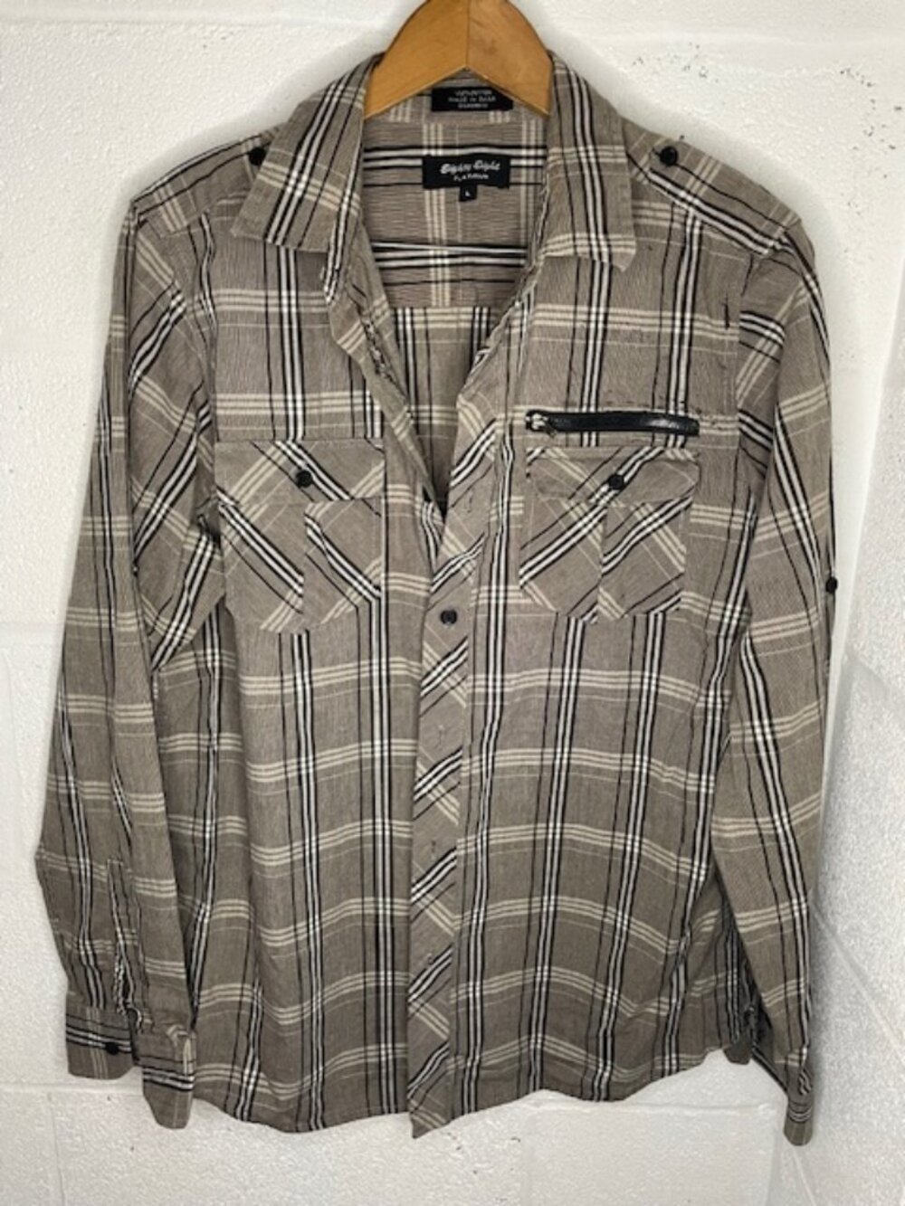 Eighty Eight Plaid Button Down With Front Pockets